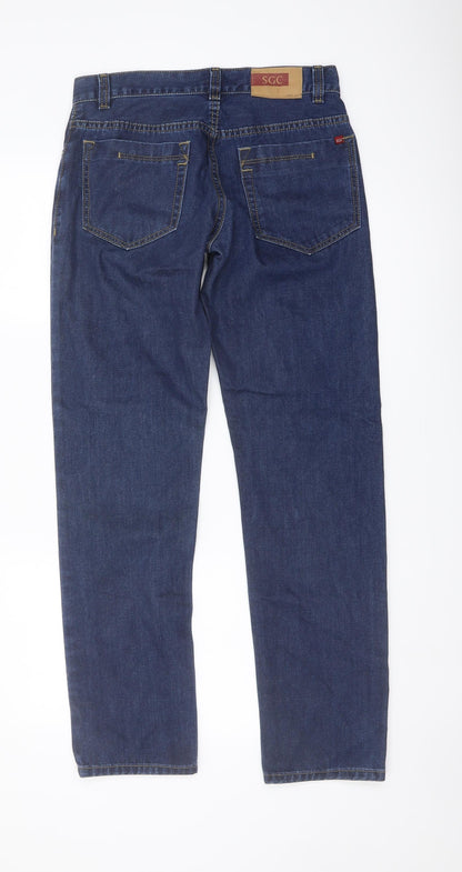Mens UK Size 30 in SCG Regular Fit Straight Blue Jeans