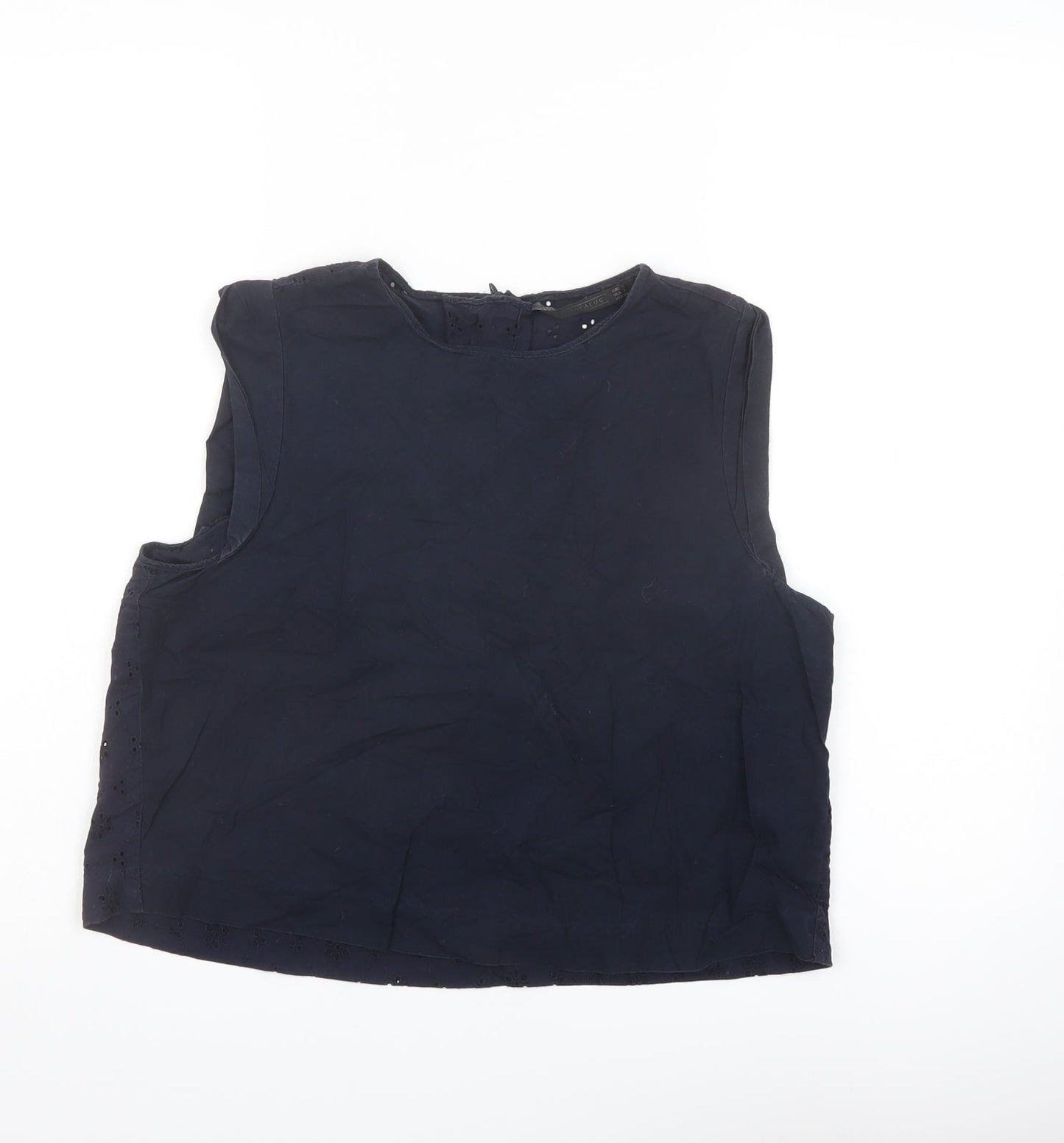 Womens UK Size S Zara Blue Basic Blouse