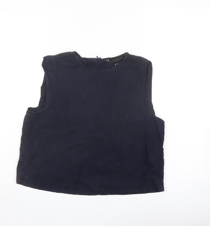 Womens UK Size S Zara Blue Basic Blouse