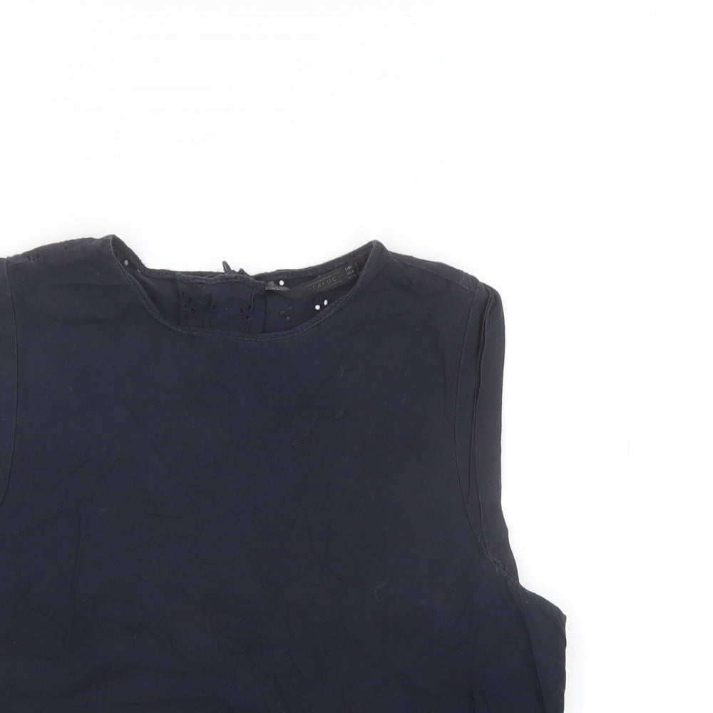 Womens UK Size S Zara Blue Basic Blouse