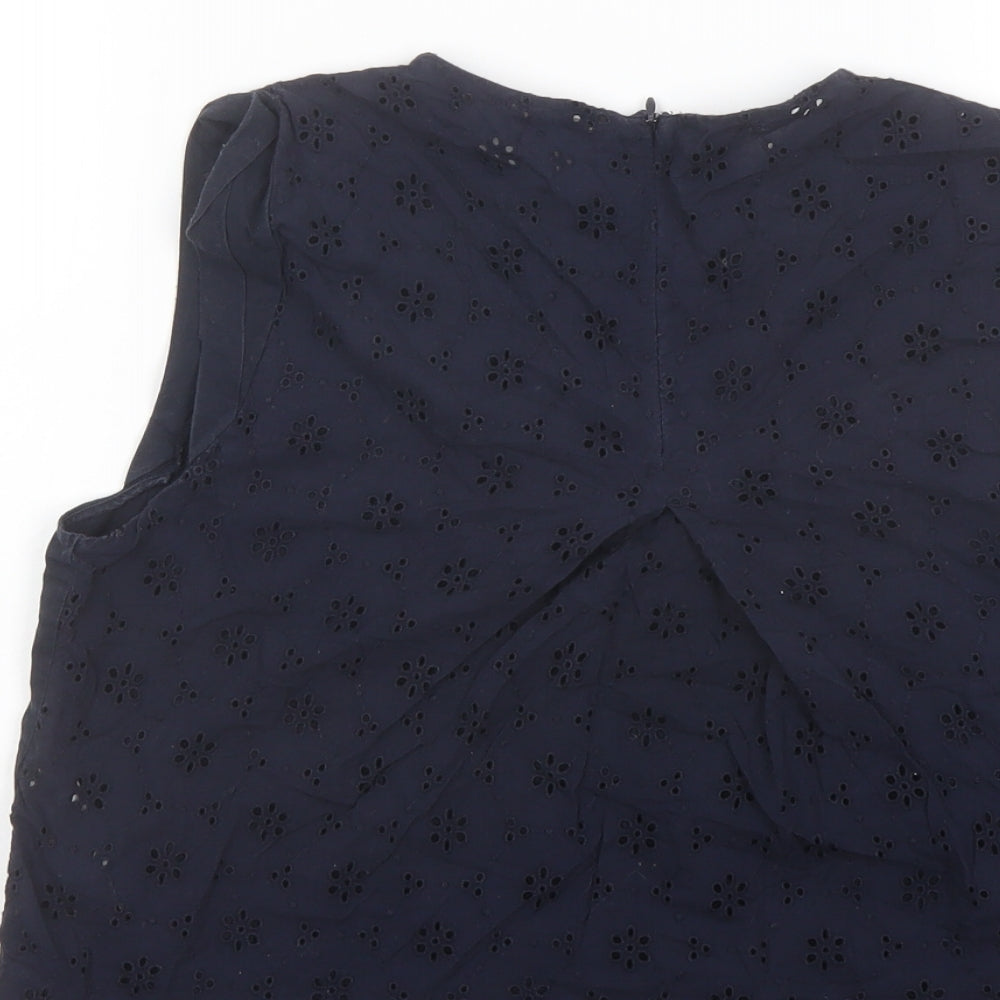 Womens UK Size S Zara Blue Basic Blouse