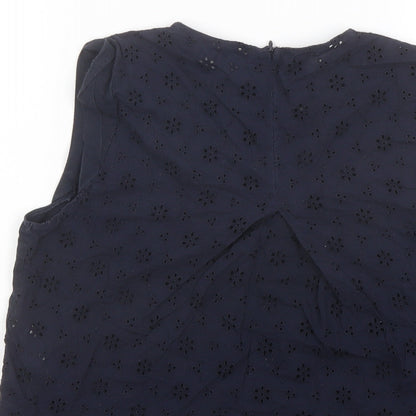 Womens UK Size S Zara Blue Basic Blouse
