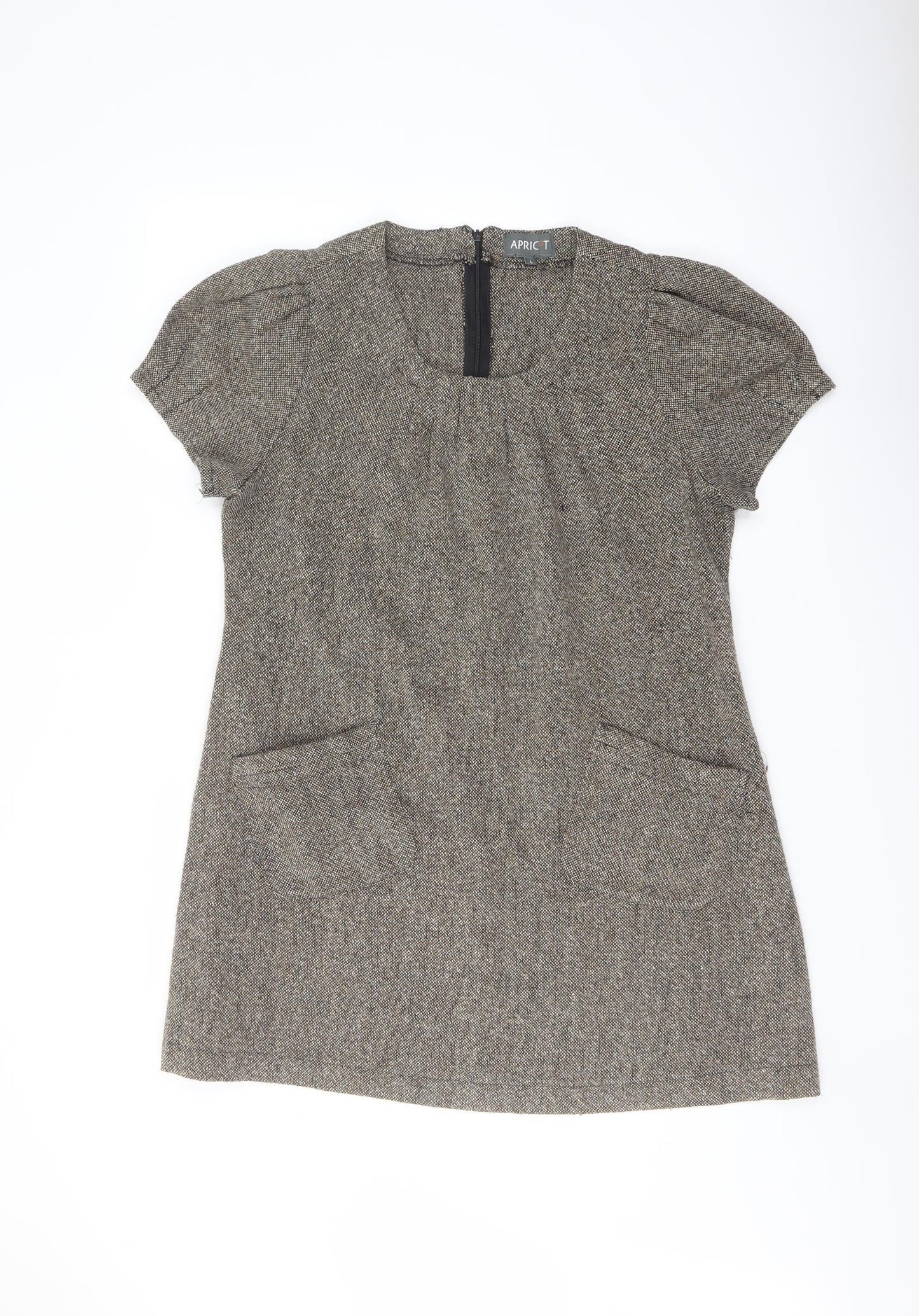 Womens UK Size L Apricot Brown Tunic Blouse