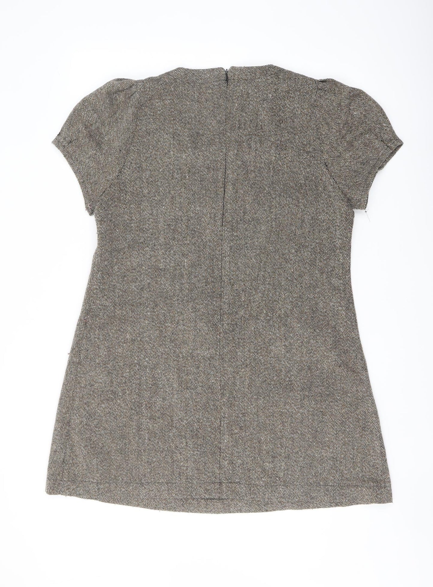 Womens UK Size L Apricot Brown Tunic Blouse