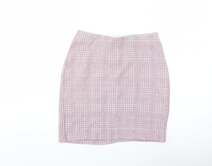 ASOS Womens Purple Plaid Polyester Mini Skirt Size 6
