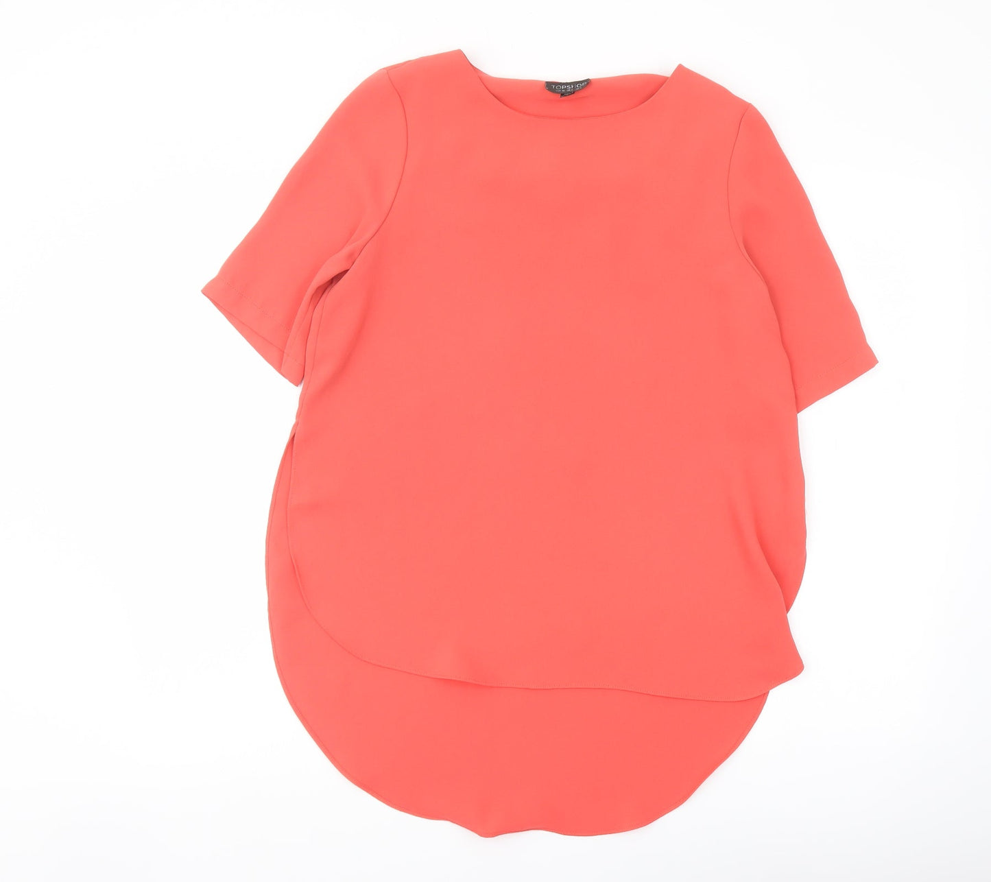 Womens UK Size 8 Topshop Orange Basic Blouse