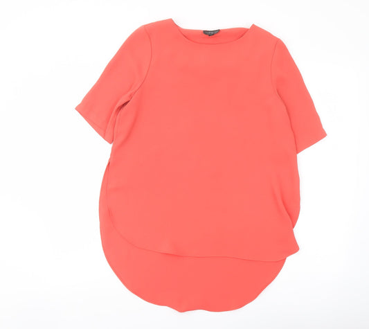 Womens UK Size 8 Topshop Orange Basic Blouse
