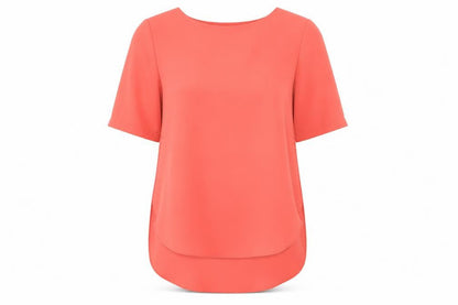 Womens UK Size 8 Topshop Orange Basic Blouse