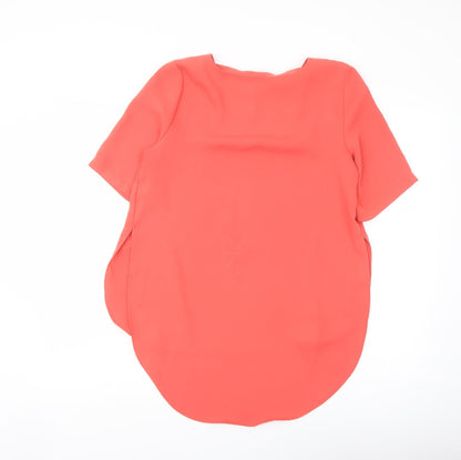 Womens UK Size 8 Topshop Orange Basic Blouse