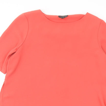 Womens UK Size 8 Topshop Orange Basic Blouse