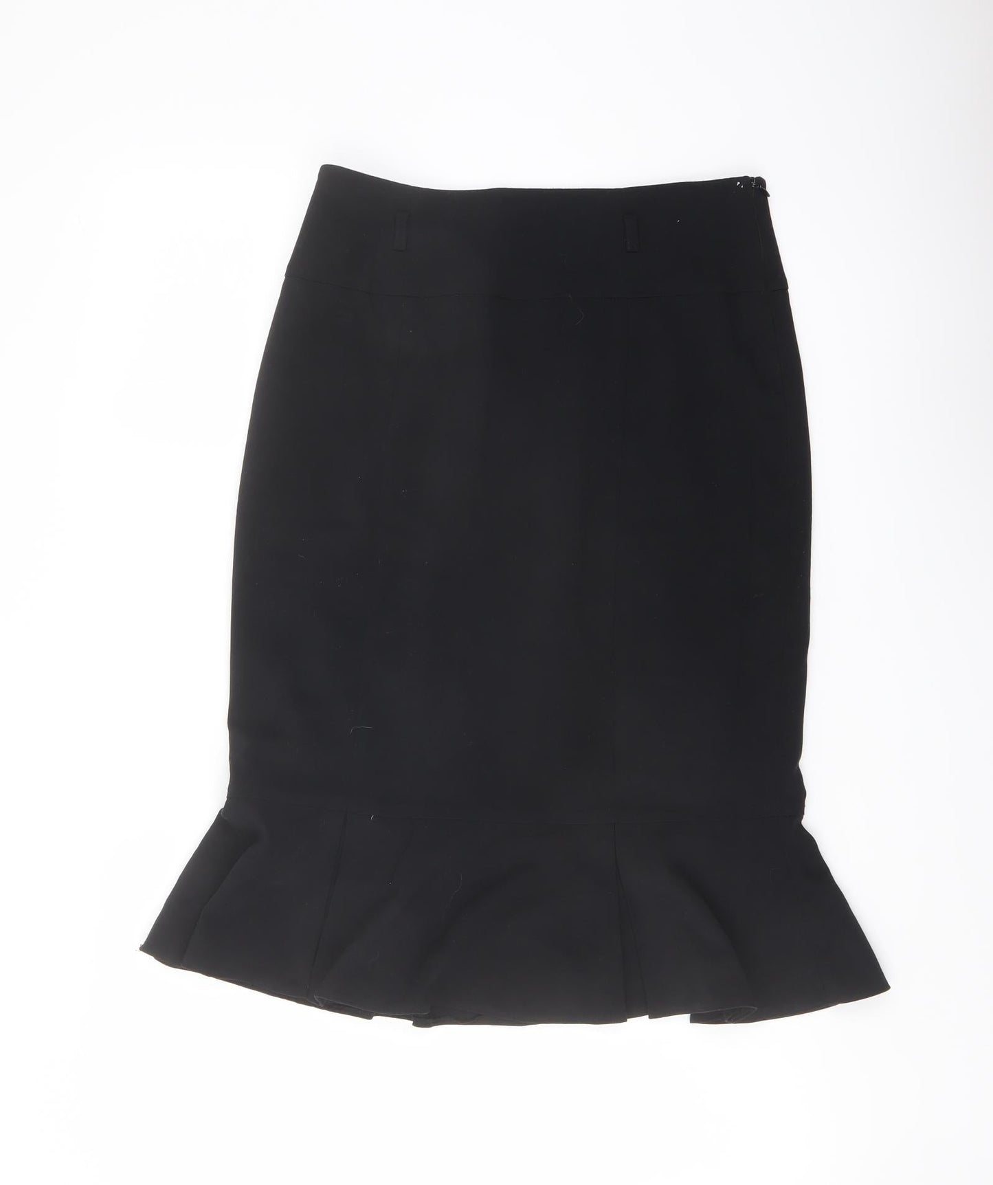 Marks and Spencer Womens Blue Polyester Flare Skirt Size 12 Zip