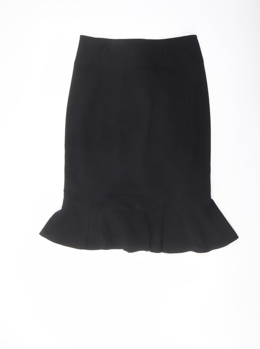 Marks and Spencer Womens Blue Polyester Flare Skirt Size 12 Zip