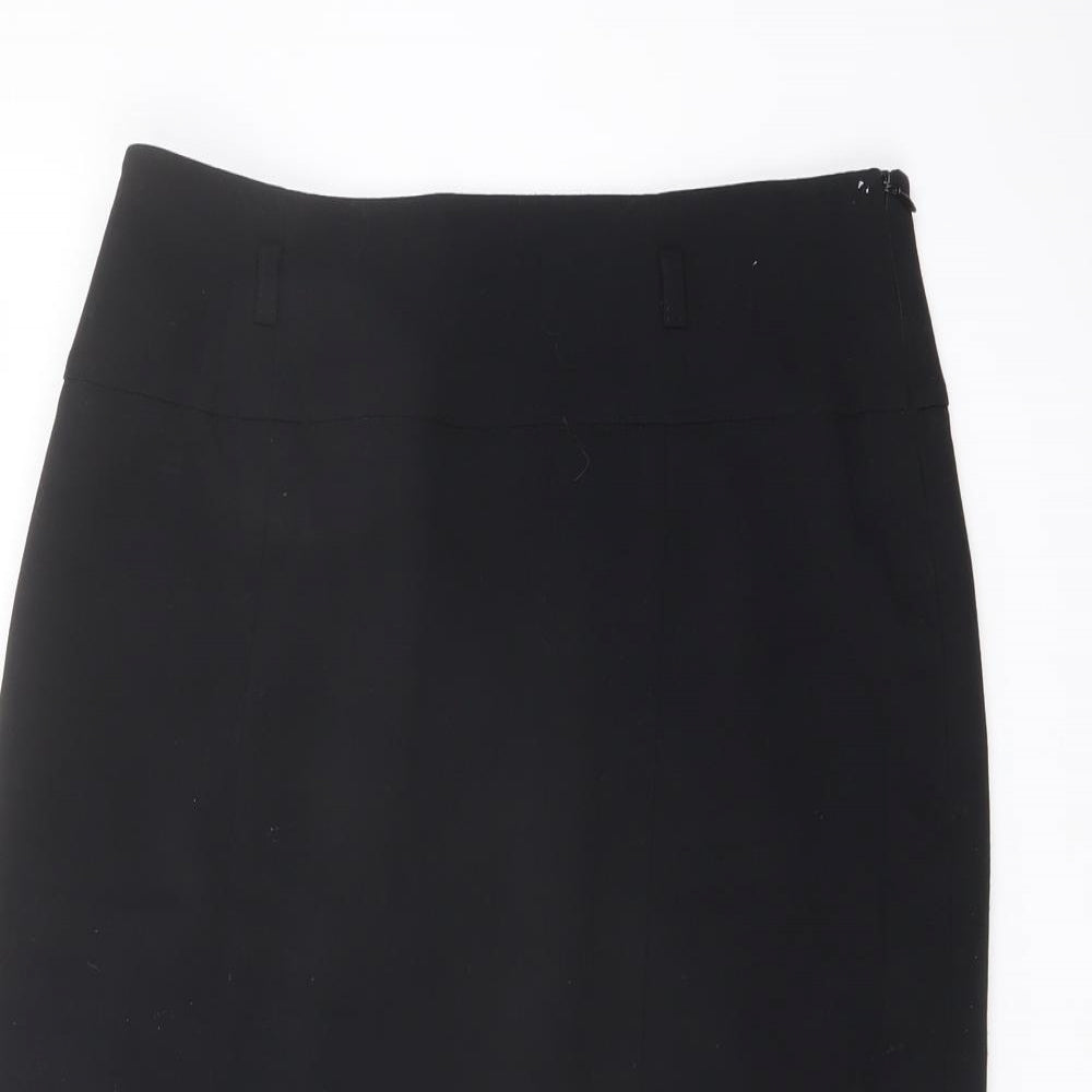 Marks and Spencer Womens Blue Polyester Flare Skirt Size 12 Zip