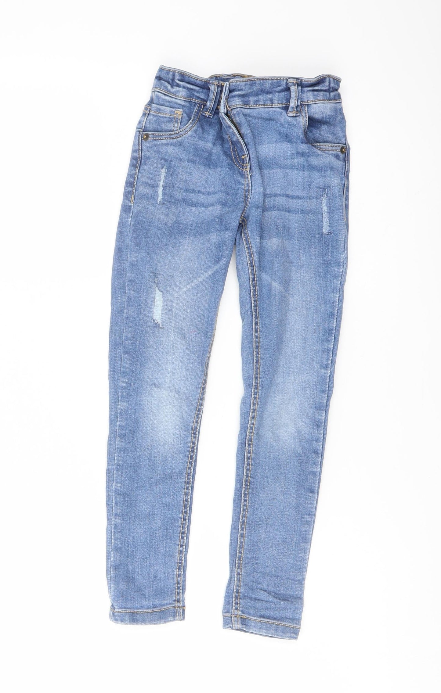 TU Girls Blue Cotton Skinny Jeans Size 6 Years Regular Button