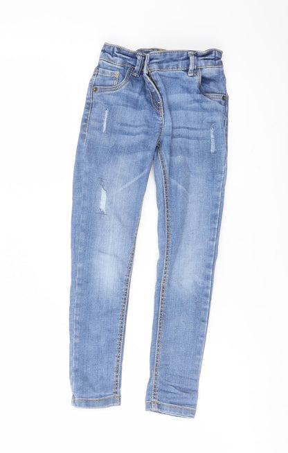 TU Girls Blue Cotton Skinny Jeans Size 6 Years Regular Button