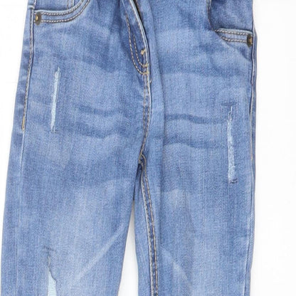 TU Girls Blue Cotton Skinny Jeans Size 6 Years Regular Button