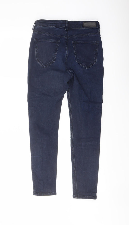 Autograph Womens Blue Cotton Skinny Jeans Size 10 L25 in Regular Button
