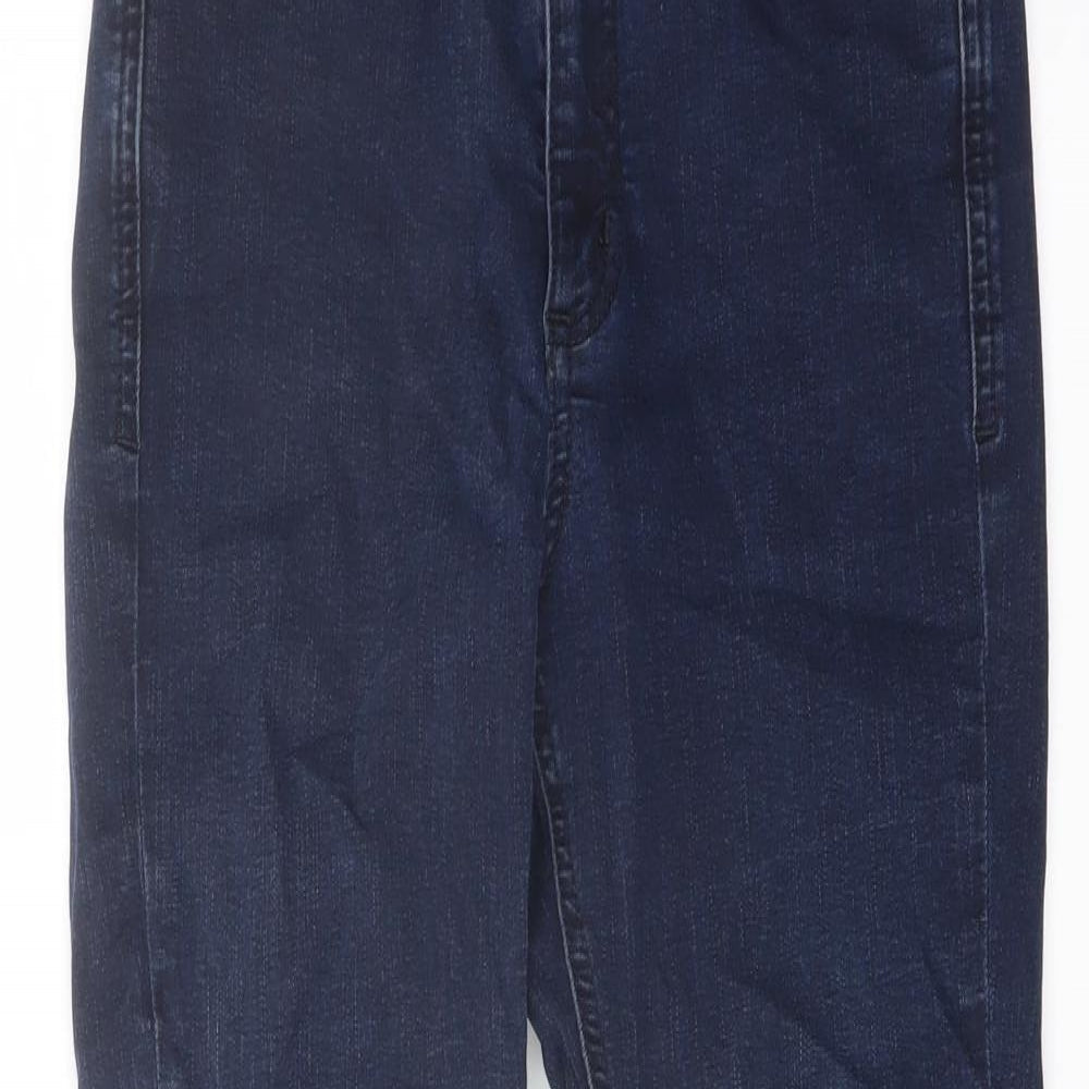 Autograph Womens Blue Cotton Skinny Jeans Size 10 L25 in Regular Button