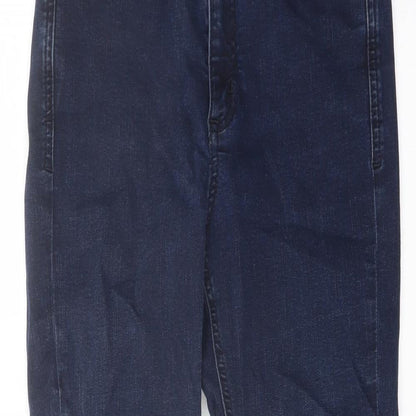 Autograph Womens Blue Cotton Skinny Jeans Size 10 L25 in Regular Button