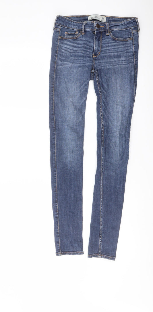 Abercrombie & Fitch Womens Blue Cotton Skinny Jeans Size 25 in L31 in Regular Button
