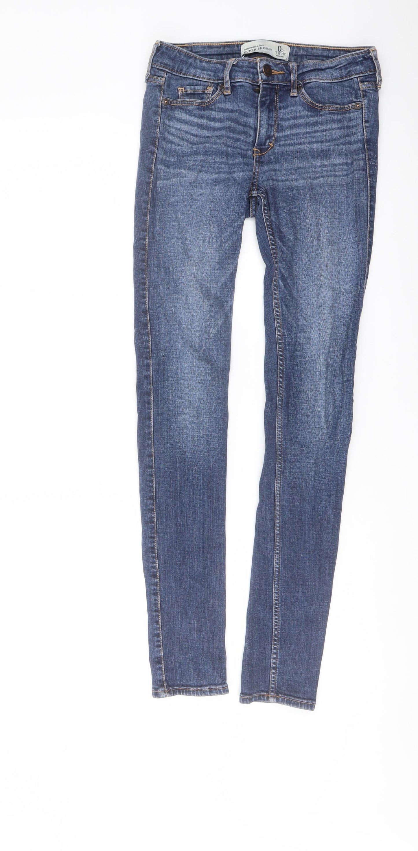 Abercrombie & Fitch Womens Blue Cotton Skinny Jeans Size 25 in L31 in Regular Button