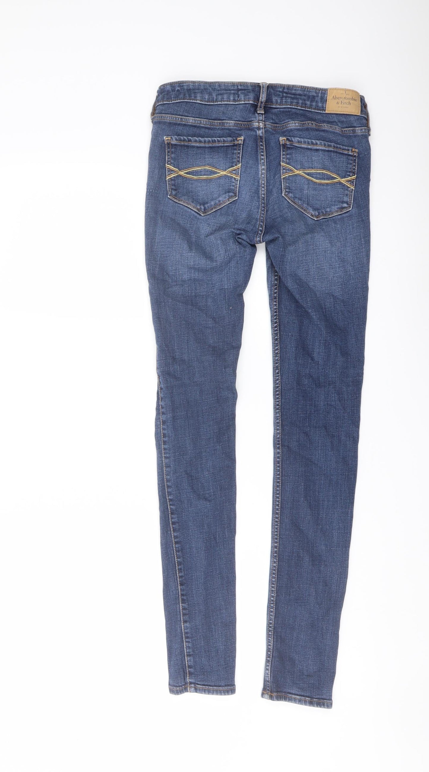 Abercrombie & Fitch Womens Blue Cotton Skinny Jeans Size 25 in L31 in Regular Button