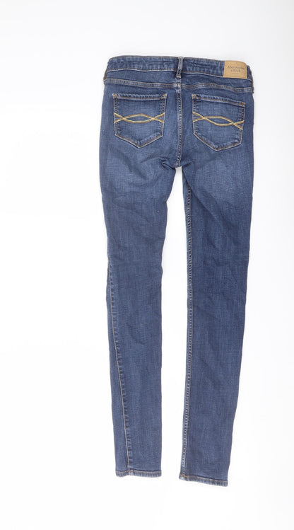 Abercrombie & Fitch Womens Blue Cotton Skinny Jeans Size 25 in L31 in Regular Button