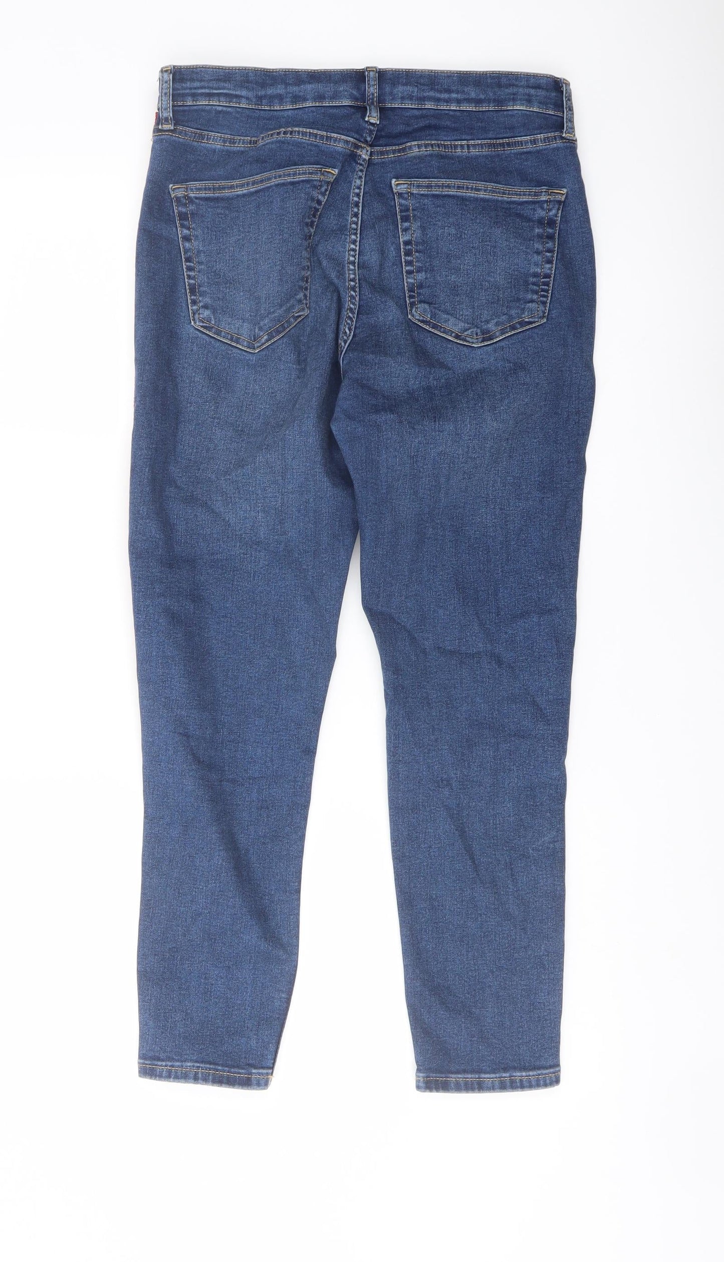 Topshop Womens Blue Cotton Skinny Jeans Size 30 in L25 in Regular Button