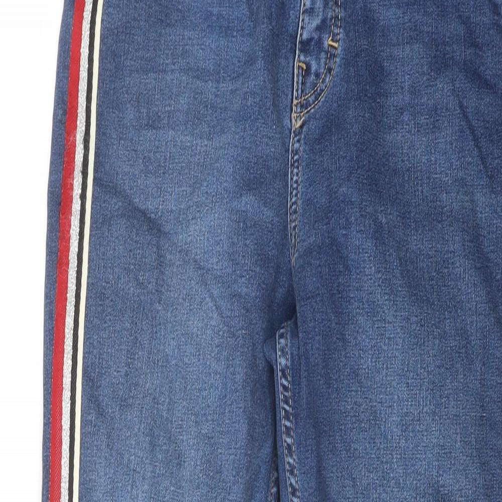 Topshop Womens Blue Cotton Skinny Jeans Size 30 in L25 in Regular Button