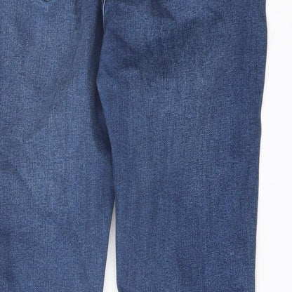 Topshop Womens Blue Cotton Skinny Jeans Size 30 in L25 in Regular Button