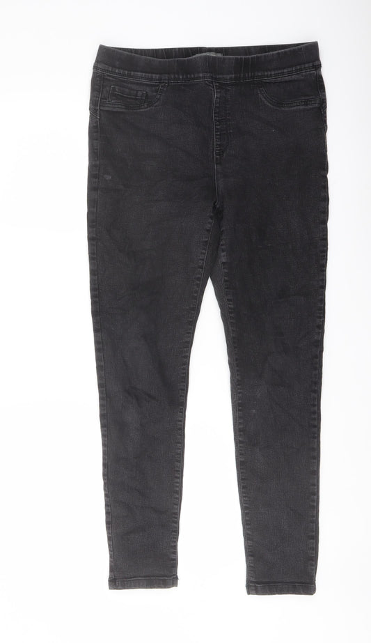 Denim & Co. Womens Grey Cotton Jegging Jeans Size 14 L27 in Regular