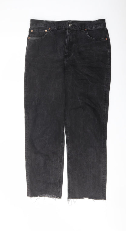 ASOS Mens Grey Cotton Straight Jeans Size 32 in L32 in Regular Button