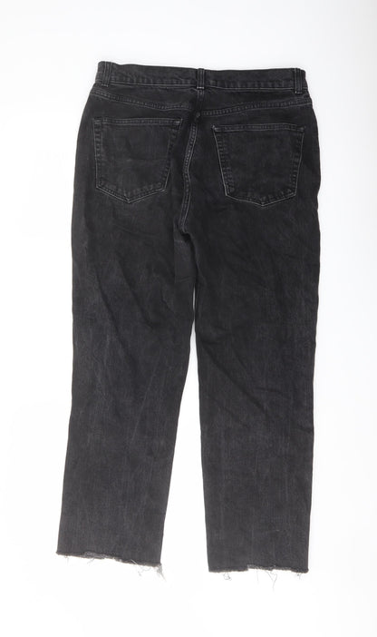 ASOS Mens Grey Cotton Straight Jeans Size 32 in L32 in Regular Button