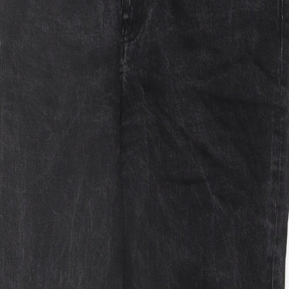 ASOS Mens Grey Cotton Straight Jeans Size 32 in L32 in Regular Button