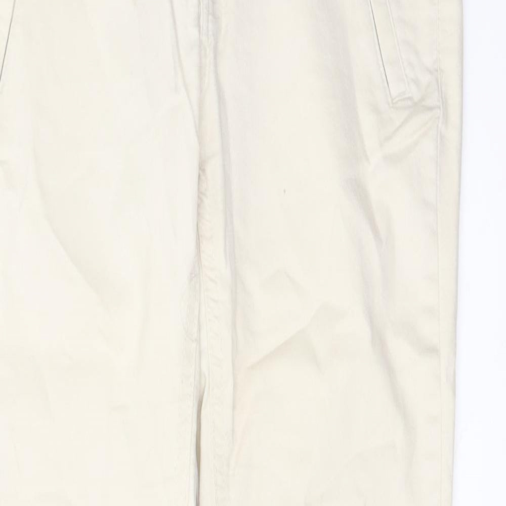 Zara Womens Beige Cotton Skinny Jeans Size 10 L28 in Regular Button