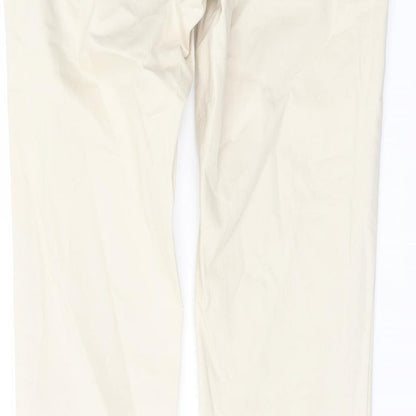 Zara Womens Beige Cotton Skinny Jeans Size 10 L28 in Regular Button