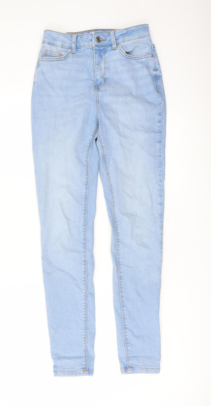 Denim & Co. Womens Blue Cotton Skinny Jeans Size 6 L28 in Regular Button