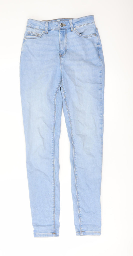 Denim & Co. Womens Blue Cotton Skinny Jeans Size 6 L28 in Regular Button