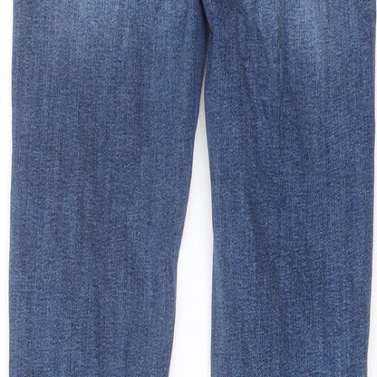 Denim & Co. Womens Blue Cotton Skinny Jeans Size 8 L26 in Regular Button
