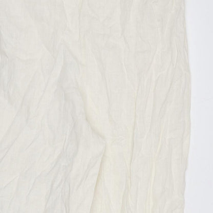 Womens UK Size M Zara Regular Fit Bloomer Ivory Trousers
