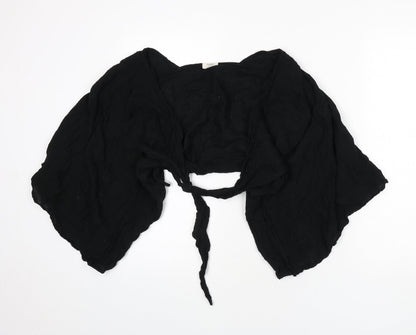 Womens UK Size M Pull&Bear Black Wrap Blouse