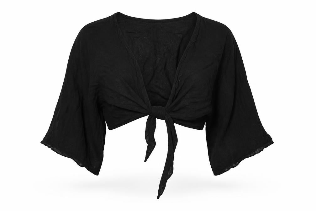 Womens UK Size M Pull&Bear Black Wrap Blouse