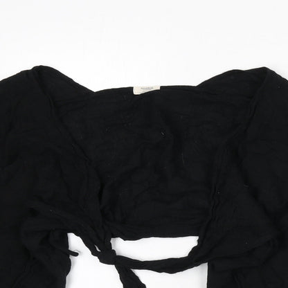 Womens UK Size M Pull&Bear Black Wrap Blouse