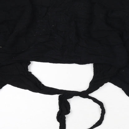 Womens UK Size M Pull&Bear Black Wrap Blouse