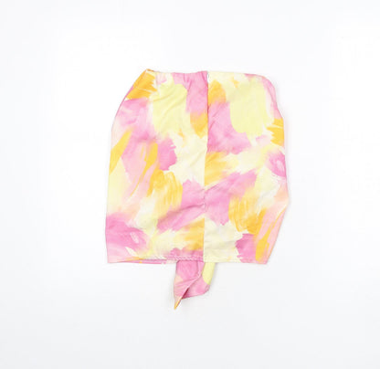 Missy Empire Womens Multicoloured Geometric Polyester Mini Skirt Size 6 Zip - Ruffle Detail