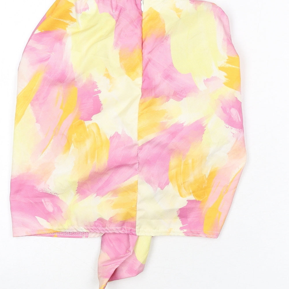 Missy Empire Womens Multicoloured Geometric Polyester Mini Skirt Size 6 Zip - Ruffle Detail