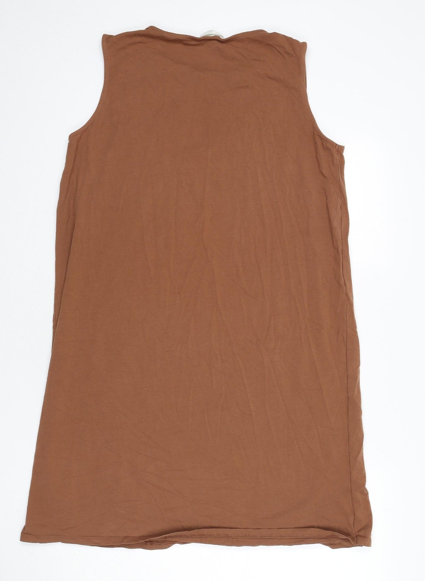 H&M Womens Brown Cotton A-Line Size L Round Neck Pullover