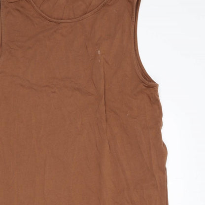 H&M Womens Brown Cotton A-Line Size L Round Neck Pullover