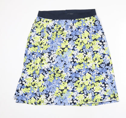 Cotton Traders Womens Multicoloured Floral Viscose Flare Skirt Size 14 - Size 14-16