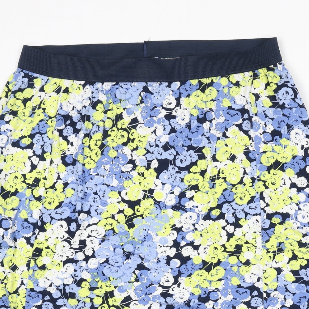 Cotton Traders Womens Multicoloured Floral Viscose Flare Skirt Size 14 - Size 14-16